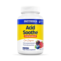 A bottle of Enzymedica Acid Soothe Chewable tablets, berry flavored dietary supplement.