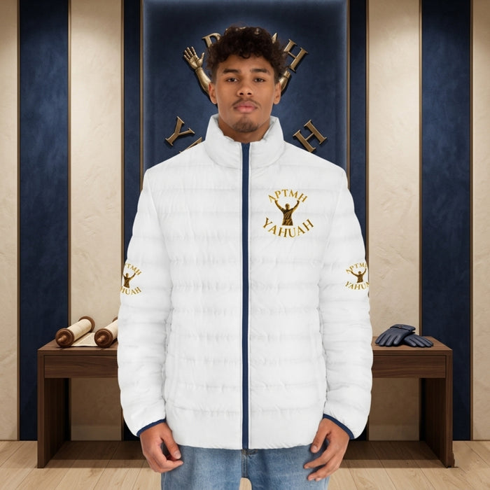 All Praise The Most High Yahuah (01–01) | Men's Puffer Jacket | White