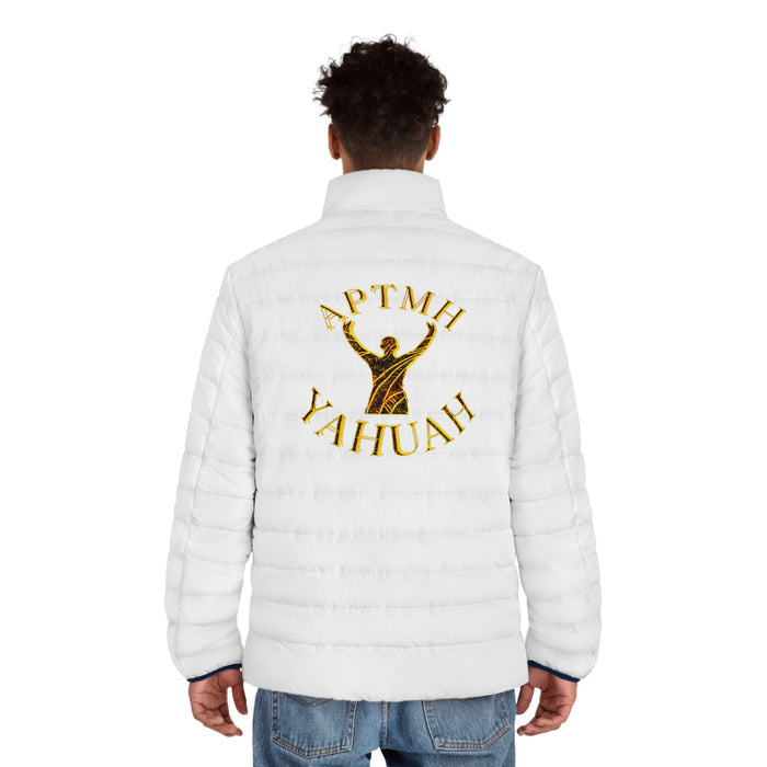 All Praise The Most High Yahuah (01–01) | Men's Puffer Jacket | White