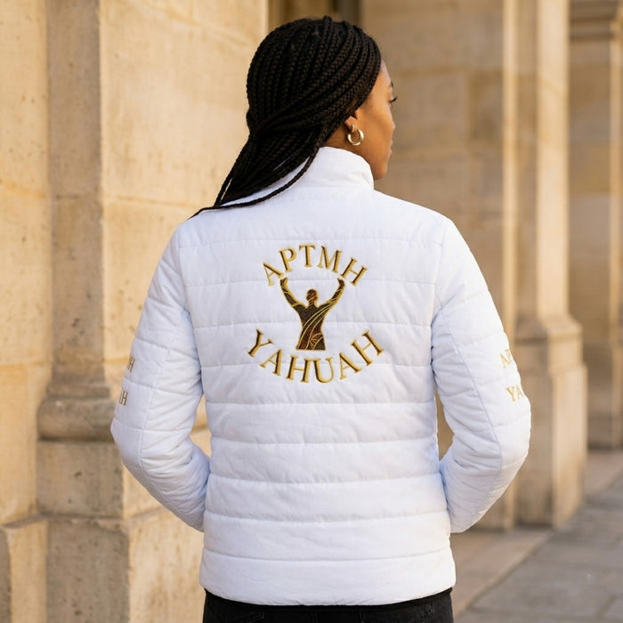 All Praise The Most High Yahuah (01–01) | Women's Puffer Jacket | White