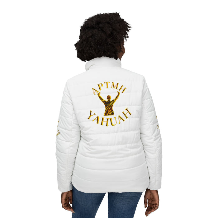All Praise The Most High Yahuah (01–01) | Women's Puffer Jacket | White