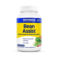 A bottle of Enzymedica Bean Assist dietary supplement with capsules inside, designed to break down gas-producing foods.