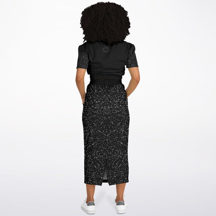Call Heaven | Fashion Triblend Cropped Short-Sleeve Sweatshirt and Pocket Maxi Skirt Set