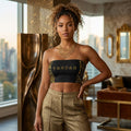 Camo Yahuah (02): Woven in Gold | Bandeau Top