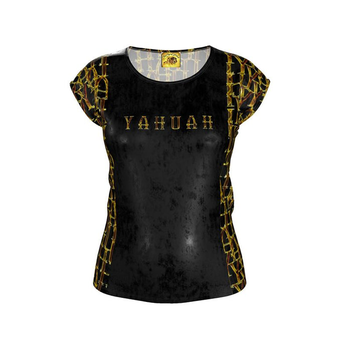 Camo Yahuah (02): Woven in Gold | Loose-Fit Cap-Sleeve T-Shirt