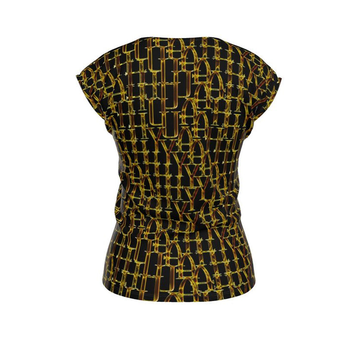 Camo Yahuah (02): Woven in Gold | Loose-Fit Cap-Sleeve T-Shirt