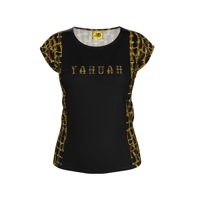 Camo Yahuah (02): Woven in Gold | Loose-Fit Cap-Sleeve T-Shirt