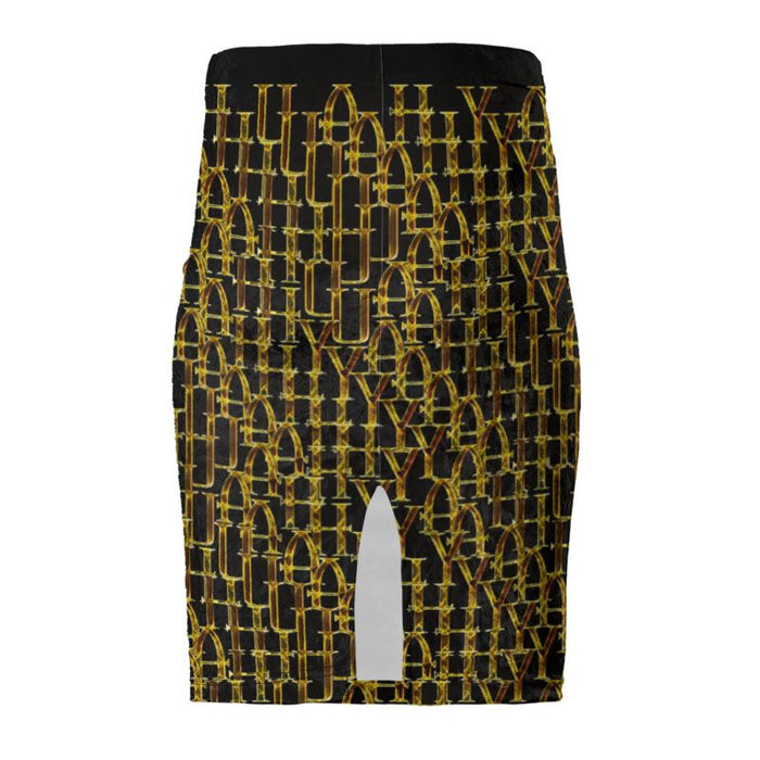 Camo Yahuah (02): Woven in Gold | Pencil Skirt
