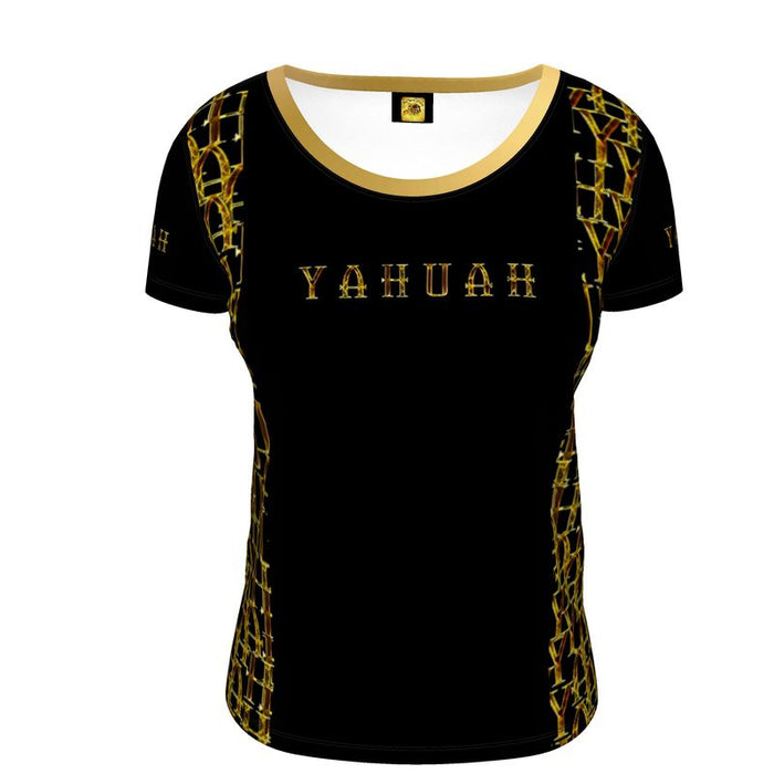 Camo Yahuah (02): Woven in Gold | Scoop-Neck T-Shirt