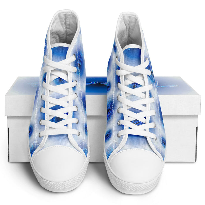 Creator Yahuah (01–01): Moon, Air & Water | Unisex High-Top Canvas Shoes