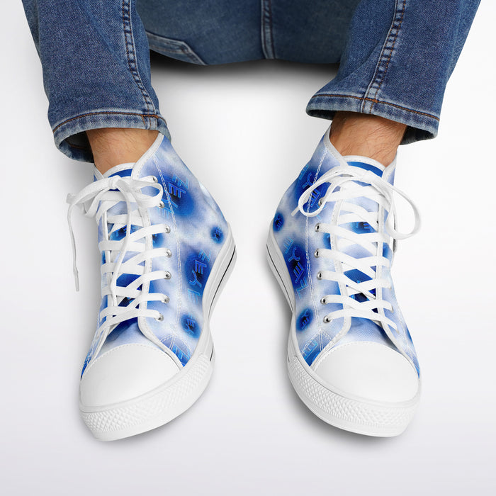 Creator Yahuah (01–01): Moon, Air & Water | Unisex High-Top Canvas Shoes