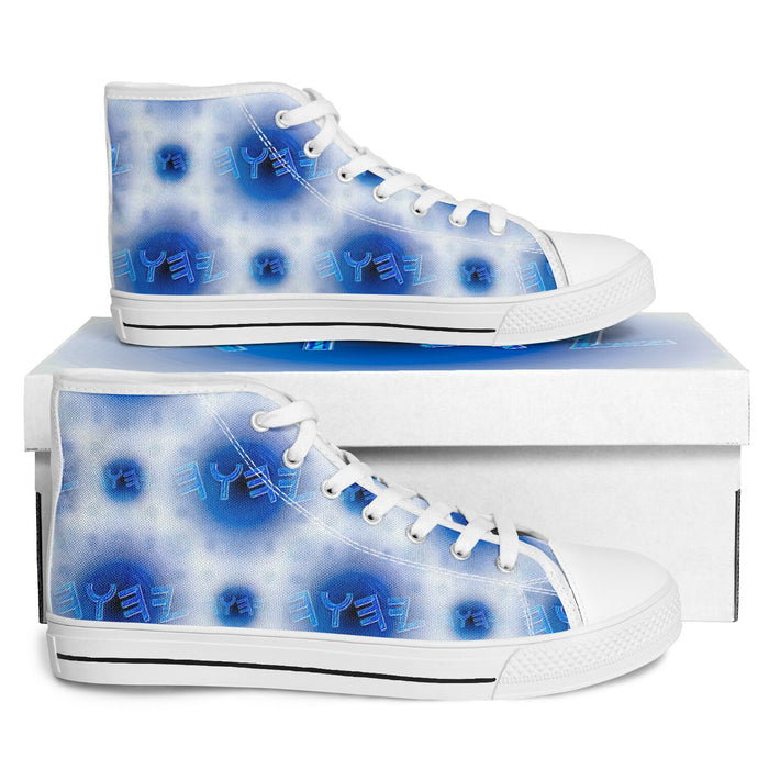 Creator Yahuah (01–01): Moon, Air & Water | Unisex High-Top Canvas Shoes