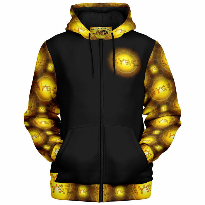 Creator Yahuah (01–02): Sun, Earth & Fire | Unisex Microfleece Zip Hoodie