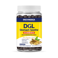 A bottle of Enzymedica DGL Stomach Soothe Gummies in German Chocolate flavor, with 60 chewable tablets.