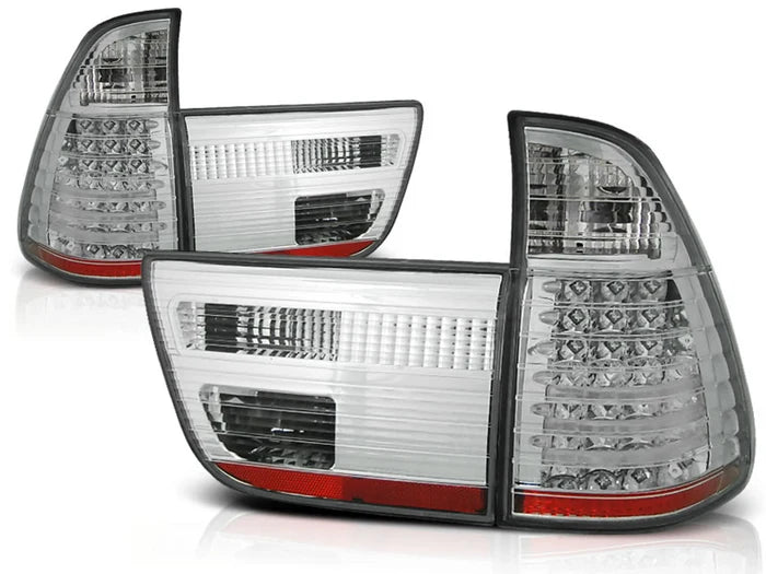 Feux arrière à LED chromés compatibles BMW X5 E53 09.99-10.03
