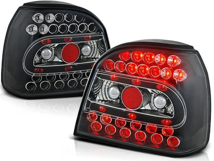 Feux arrière à LED noirs compatibles avec VW Golf 3 09.91-08.97