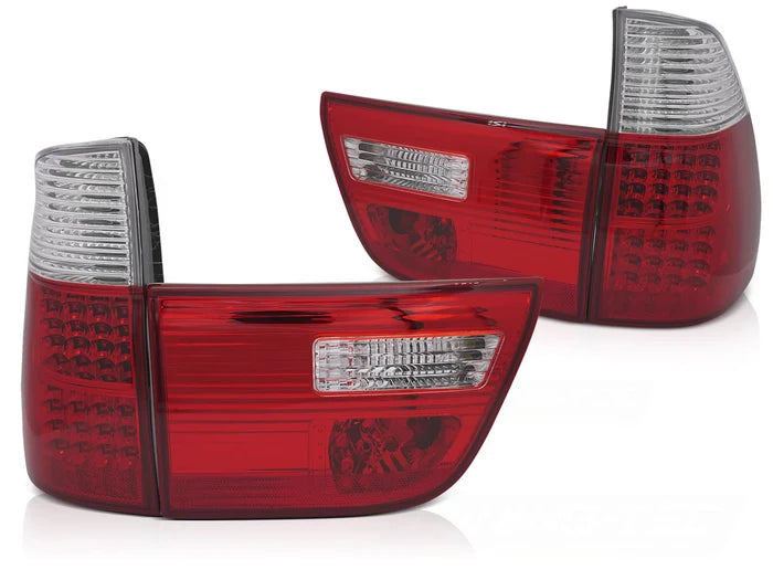 Feux arrière à LED rouge et blanc compatibles avec BMW X5 E53 09.99-10.03