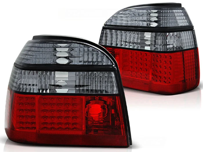 Feux arrière à LED rouge fumé compatibles avec VW Golf 3 09.91-08.97