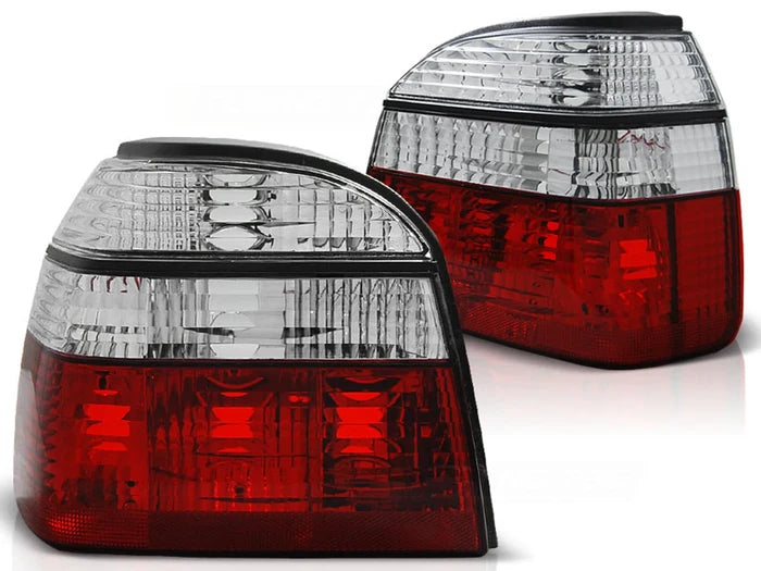 Feux arrière rouge et blanc compatibles avec VW Golf 3 (09.91-08.97)
