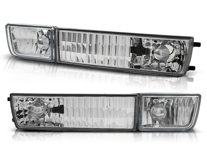 Feux de Clignotants avant chromés avec antibrouillards, compatibles VW Golf 3 / Vento