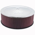 Filtre à air rond K&N - 5-1/8", 14" x 4-3/4" H, base abaissée de 1-1/4" (60-1300) - 60-1300