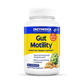 A bottle of Enzymedica Gut Motility dietary supplement with 30 capsules. The label shows the product name, a graphic of an artichoke and a piece of ginger, and the claim that it supports digestive transit.