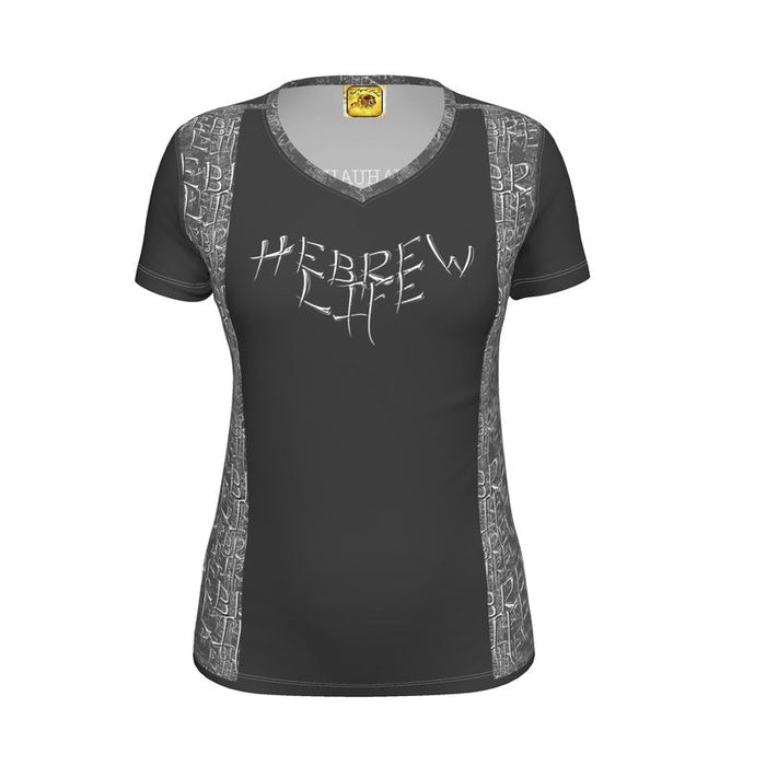 Hebrew Life (01–01) | Women's V-Neck Jersey T-Shirt