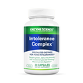 A bottle of Enzyme Science Intolerance Complex dietary supplement with 30 capsules, labeled for food sensitivities.