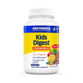 A bottle of Enzymedica Kids Digest chewable tablets in fruit punch flavor, sugar-free, sweetened with natural xylitol.