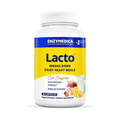 A bottle of Enzymedica Lacto dietary supplement, which is designed to aid in the digestion of dairy products.