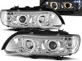 Phares Angel Eyes chromés compatibles BMW X5 E53 09.99-10.03