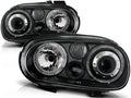 Phares Angel Eyes noirs compatibles avec VW Golf 4 09.97-09.03