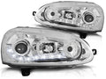 Phares chromés à feux de jour compatibles avec VW Golf 5