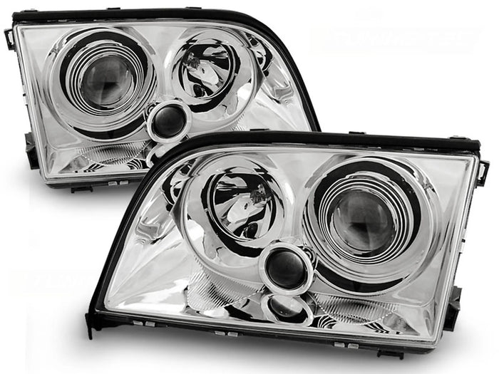 Phares chromés compatibles avec Mercedes W140 Classe S (03.91-10.98)