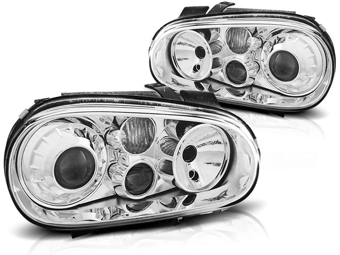 Phares sport chromés compatibles avec VW Golf 4 09.97-09.03
