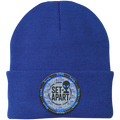 Qadosh Set-Apart Acrylic Cuffed Beanie by TRP. Features a blue "I Am Blessed" Jeremiah 17:7 patch on a royal blue knit beanie for the Holy Remnant.