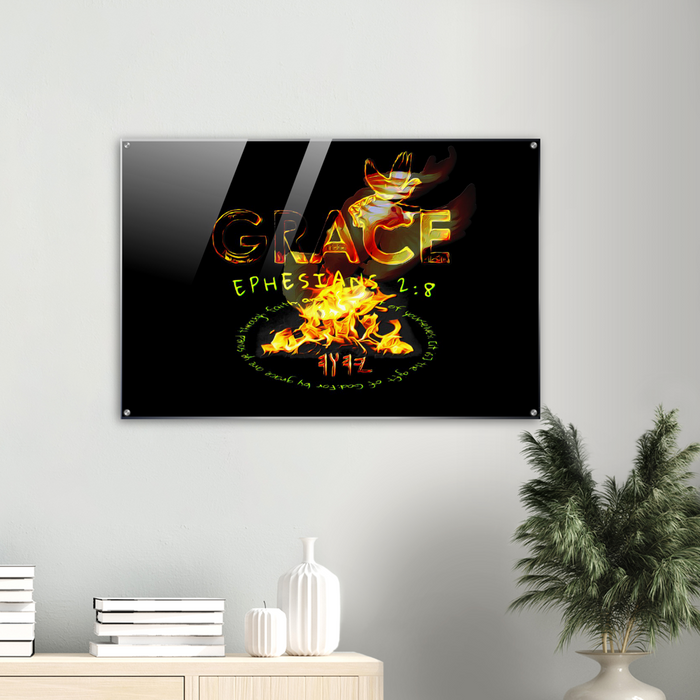 Saved By Grace: Through Faith, Not Works | Horizontal Acrylic Print | 2 Sizes