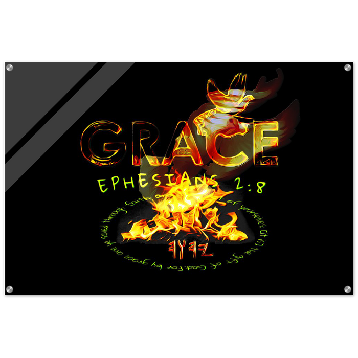 Saved By Grace: Through Faith, Not Works | Horizontal Acrylic Print | 2 Sizes