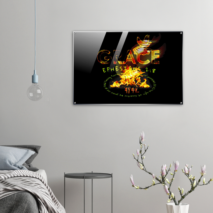 Saved By Grace: Through Faith, Not Works | Horizontal Acrylic Print | 2 Sizes