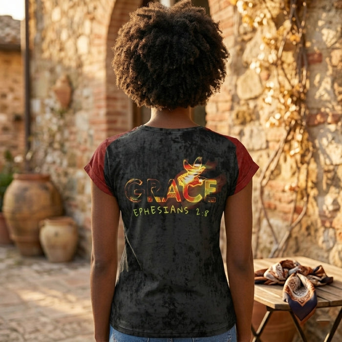 Saved By Grace: Through Faith, Not Works | Loose-Fit Cap-Sleeve T-Shirt