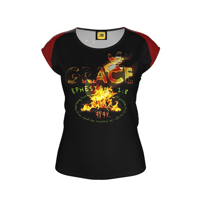 Saved By Grace: Through Faith, Not Works | Loose-Fit Cap-Sleeve T-Shirt