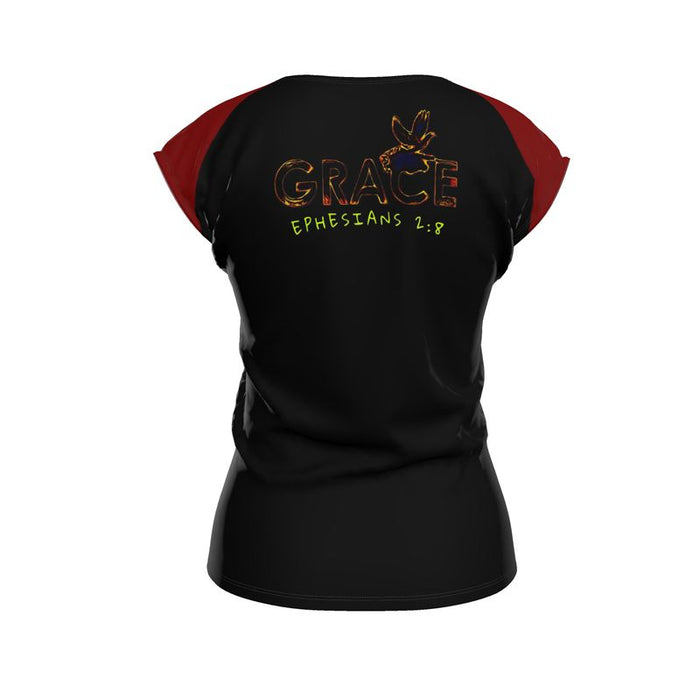 Saved By Grace: Through Faith, Not Works | Loose-Fit Cap-Sleeve T-Shirt