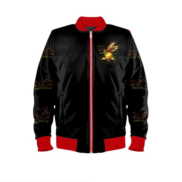 Saved By Grace: Through Faith, Not Works | Women's Bomber Jacket