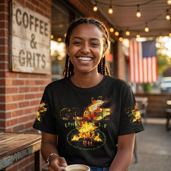 Saved By Grace: Through Faith, Not Works | Women's Cotton T-Shirt