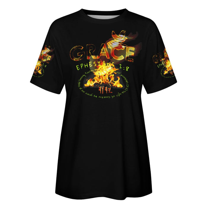 Saved By Grace: Through Faith, Not Works | Women's Cotton T-Shirt