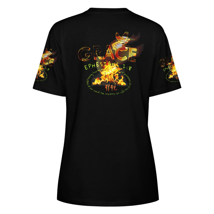 Saved By Grace: Through Faith, Not Works | Women's Cotton T-Shirt
