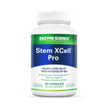 A bottle of Stem XCell Pro dietary supplement by Enzyme Science, with 60 capsules inside, designed to boost stem cells and support various functions.