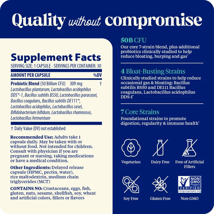 Supplement facts panel and quality without compromise for SubCulture bloat